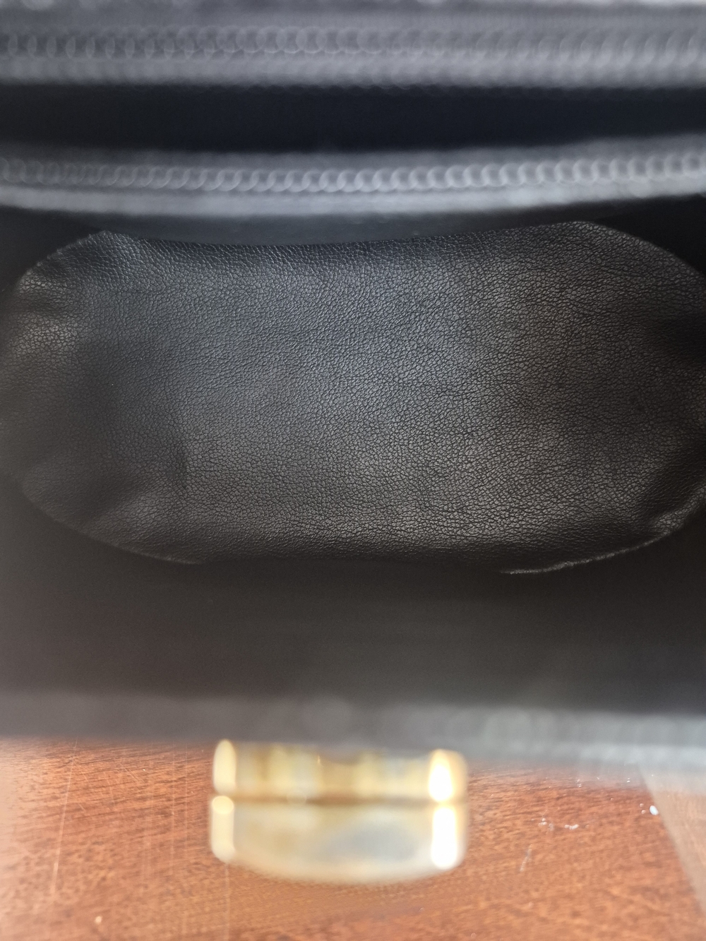 Vintage Dior Black Leather HandBag with Gold Turn-Lock - Picture 10 of 12